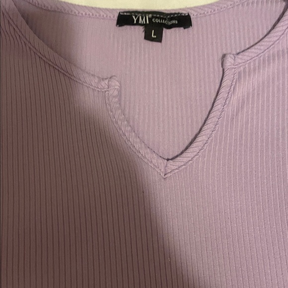 Women's Purple Ribbed Top - Picture 3 of 4